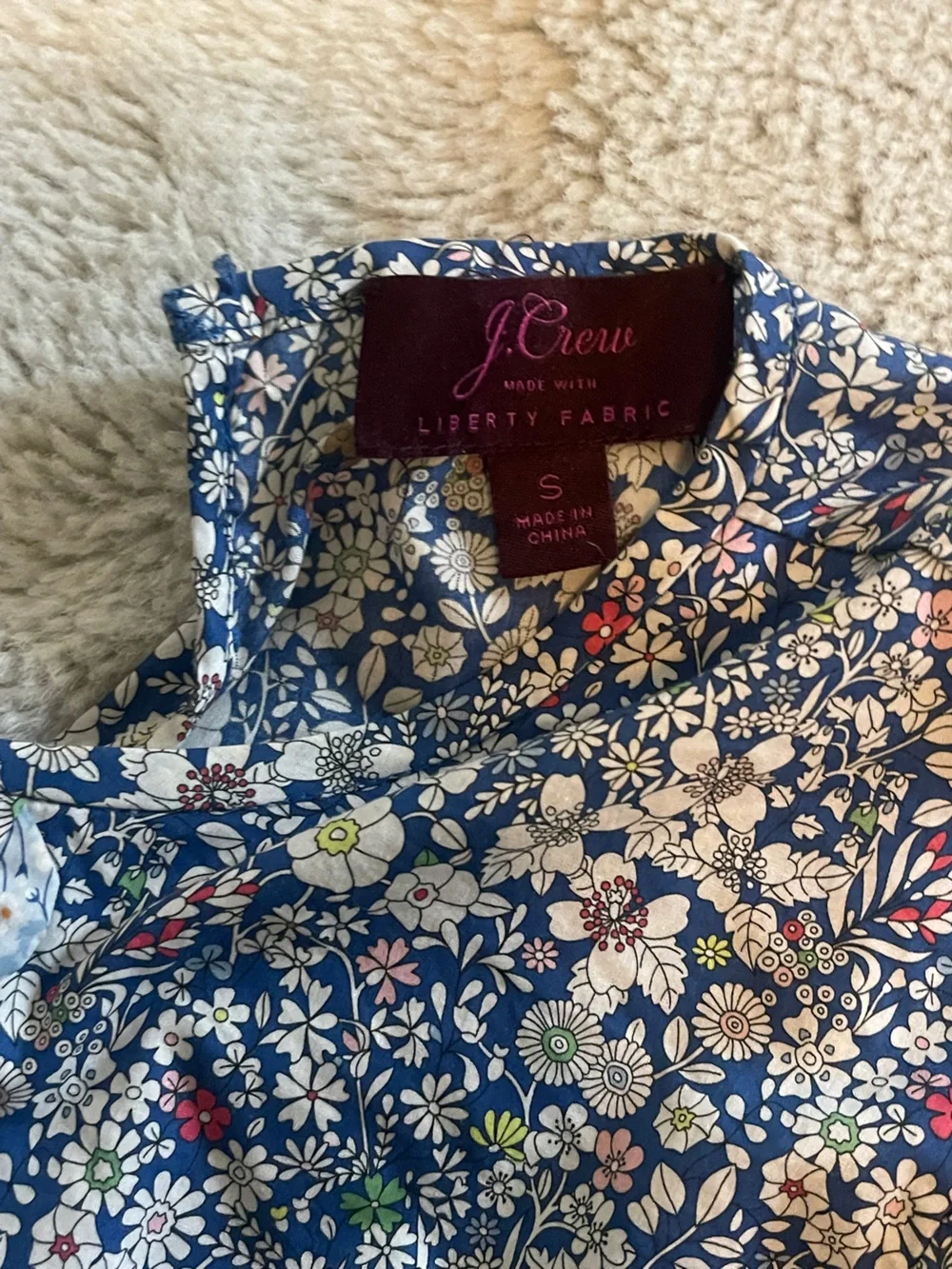 J. Crew Liberty London Scalloped Floral Blouse